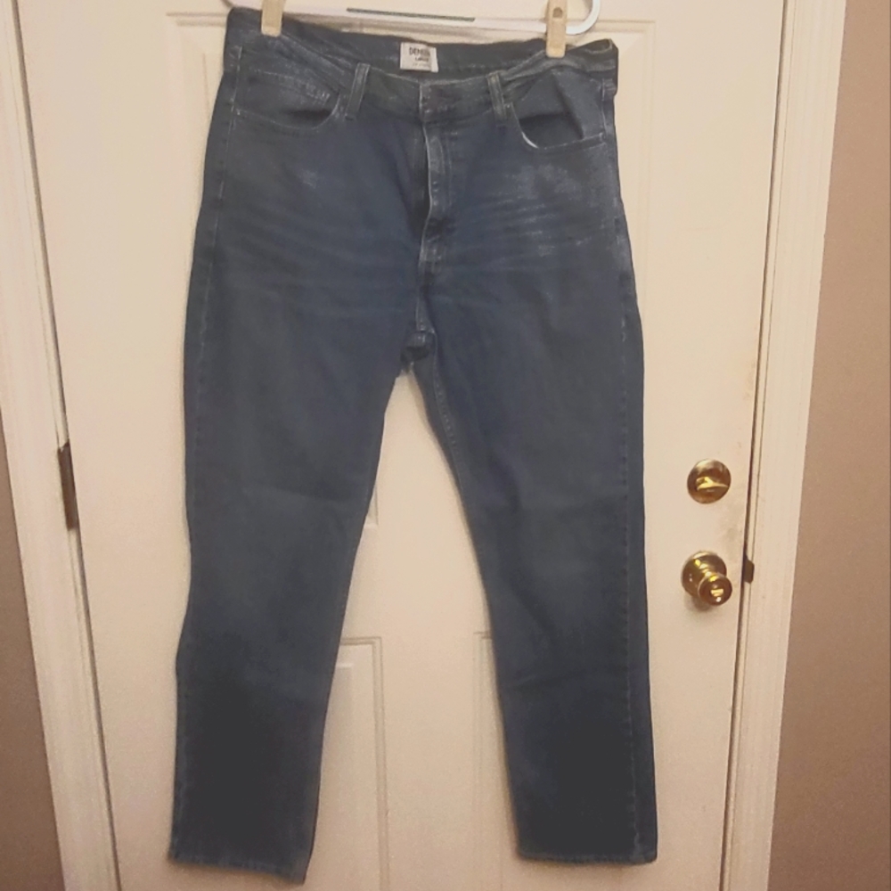 Men's Levis Denizen Straight Leg Jeans, Blue Size 38W 34L